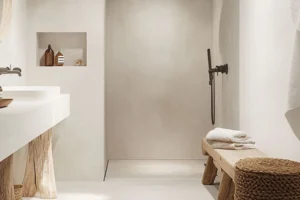 badkamer wit zand microcement